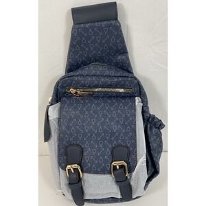 NWT AR New York Vegan Leather‎ Sling Bag Purse Cross Body 7820 Navy Blue